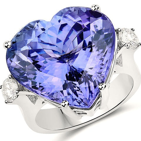 Tanzanite 18K White Gold Ring (23.13 ct)