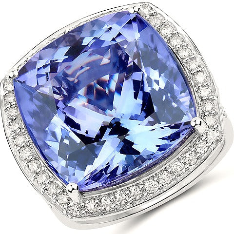 Tanzanite 18K White Gold Ring (25.70 ct)