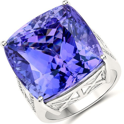 Tanzanite 18K White Gold Ring (40.19 ct)