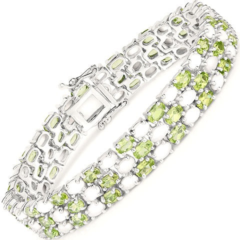 Opal & Peridot Sterling Silver Bracelet