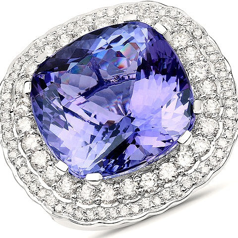 Tanzanite 18K White Gold Ring (23.72 ct)