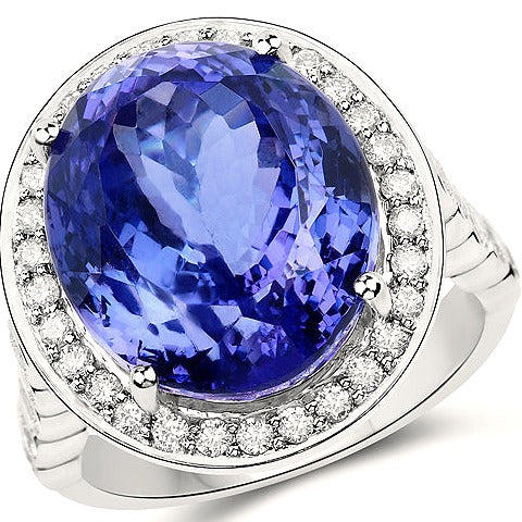 Tanzanite 18K White Gold Ring (18.50 ct)