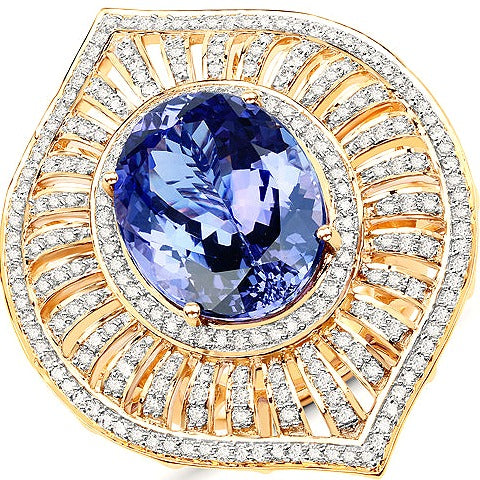 Tanzanite 18K Yellow Gold Ring (17.85 ct)