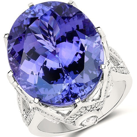Tanzanite 18K White Gold Ring (28.09 ct)