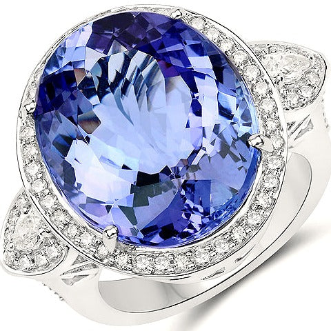 Tanzanite 18K White Gold Ring (21.15 ct)