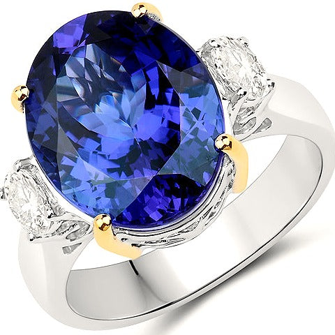 Tanzanite 18K White Gold Ring (10.36 ct)