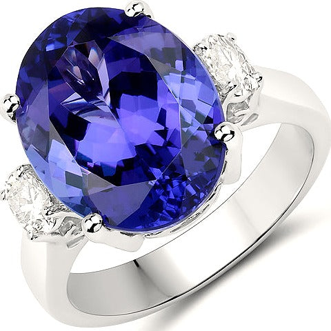 Tanzanite 18K White Gold Ring (10.72 ct)