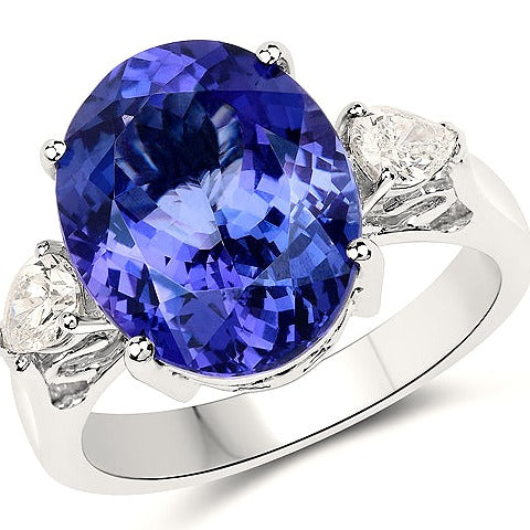 Tanzanite 18K White Gold Ring (9.04 ct)