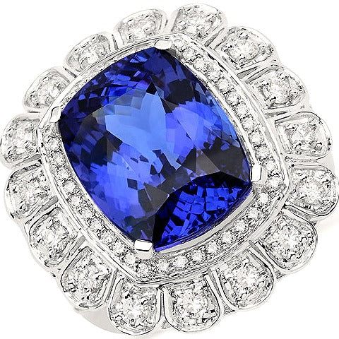 Tanzanite 18K White Gold Ring (12.65 ct)