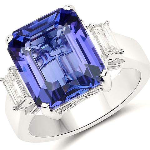 Tanzanite 18K White Gold Ring (12.00 ct)