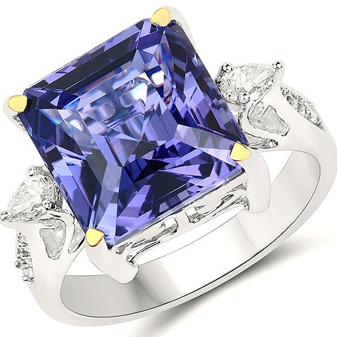 Tanzanite 18K White Gold Ring (10.02 ct)