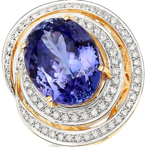 Tanzanite 18K Yellow Gold Ring (23.33 ct)