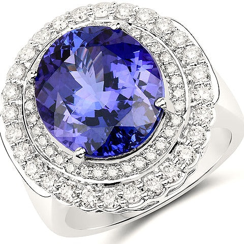 Tanzanite 18K White Gold Ring (10.79 ct)