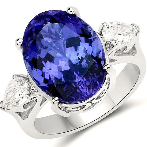 Tanzanite 18K White Gold Ring (11.48 ct)