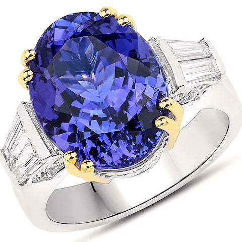 Tanzanite 18K White Gold Ring (11.42 ct)