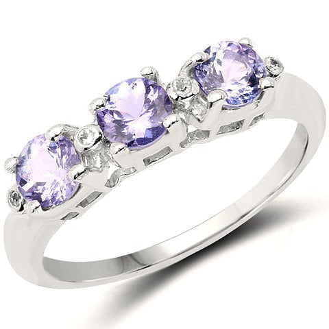 Tanzanite & Topaz Sterling Silver Ring (0.71 ct) Style B