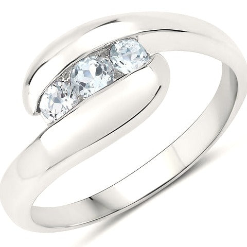 Blue Topaz Sterling Silver Ring (0.74 ct) Style B