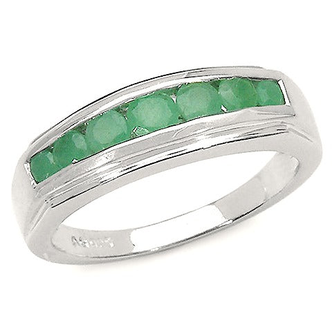 Emerald Sterling Silver Ring (0.73 ct)