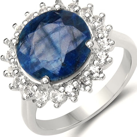 Sapphire & Topaz Sterling Silver Ring