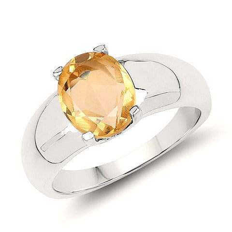 Citrine Sterling Silver Ring (2.50 ct)