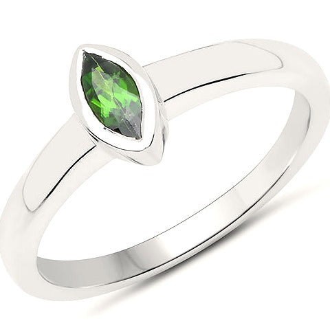 Chrome Diopside Sterling Silver Ring (0.25 ct)