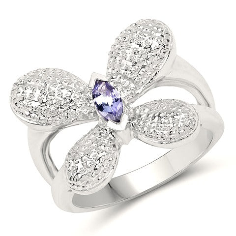Tanzanite Sterling Silver Ring (0.24 ct)