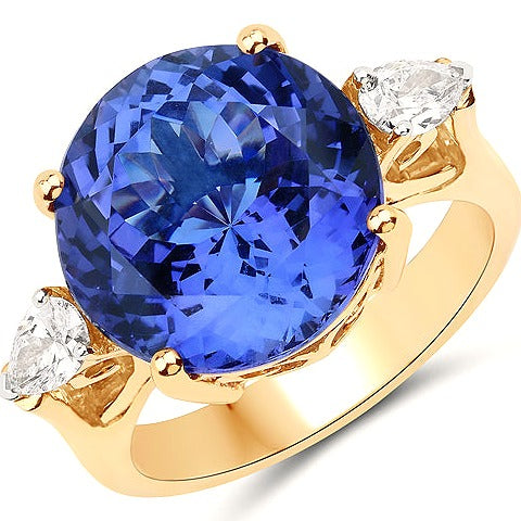 Tanzanite 18K Yellow Gold Ring (12.21 ct)