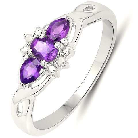 Amethyst & Topaz Sterling Silver Ring (0.47 ct)