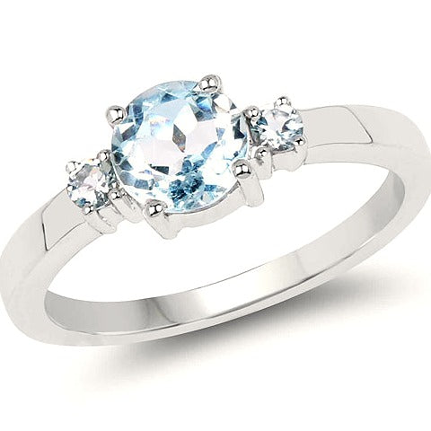 Blue Topaz Sterling Silver Ring (1.49 ct)