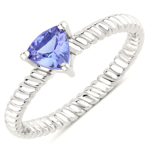 Tanzanite Sterling Silver Ring (0.43 ct) Style C