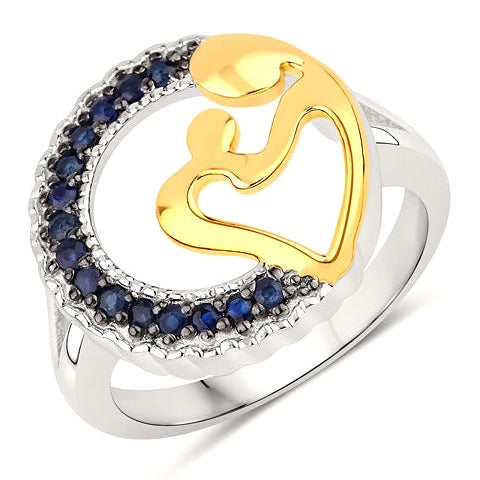 Blue Sapphire Sterling Silver Ring (0.28 ct)