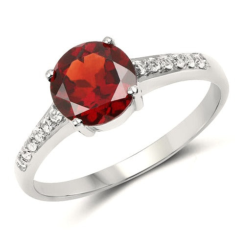 Garnet & Topaz Sterling Silver Ring (1.66 ct) Style B