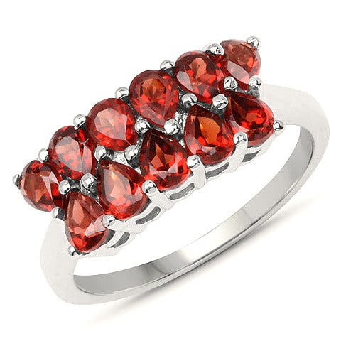 Garnet Sterling Silver Ring (1.98 ct) Style B