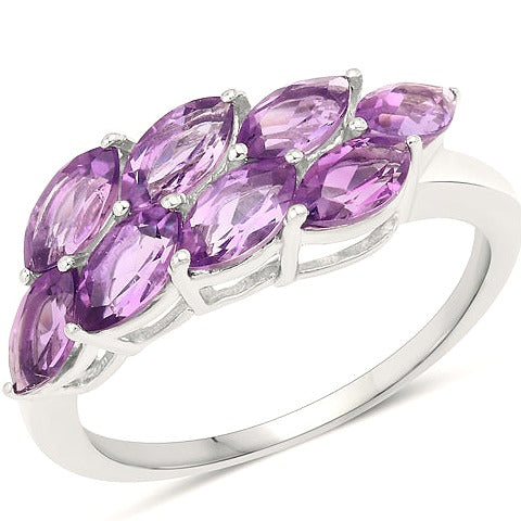 Amethyst Sterling Silver Ring (3.20 ct) Style B