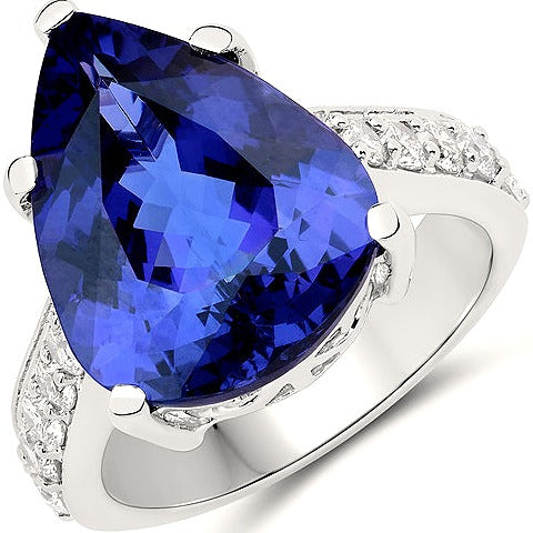 Tanzanite 18K White Gold Ring (11.40 ct)