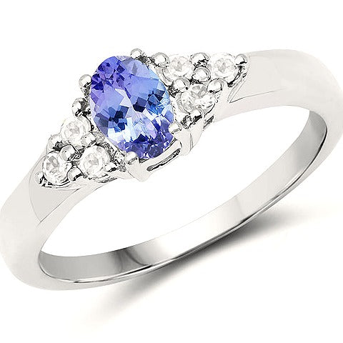 Tanzanite Sterling Silver Ring (0.62 ct) Style B