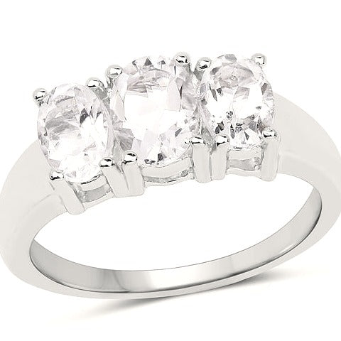 Crystal Quartz Sterling Silver Ring (1.81 ct)