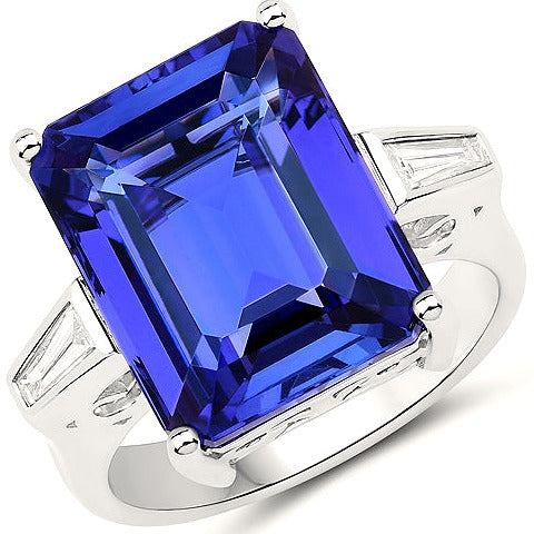 Tanzanite 18K White Gold Ring (15.20 ct)