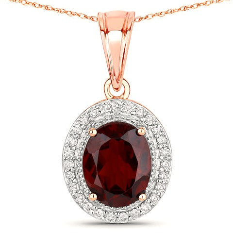 Rhodolite 14K Rose Gold Pendant Style B