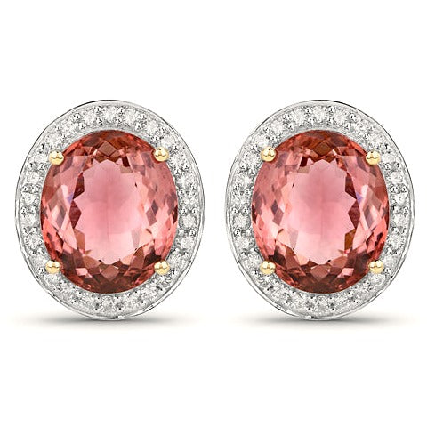 Baby Pink Tourmaline 14K Yellow Gold Earrings