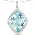 Aquamarine 14K White Gold Pendant (24.22 ct)