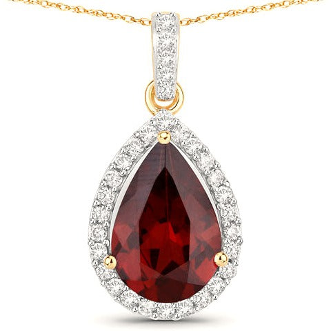 Rhodolite 14K Yellow Gold Pendant Style B