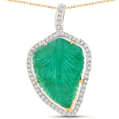Colombian Emerald 14K Yellow Gold Pendant (28.78 ct)