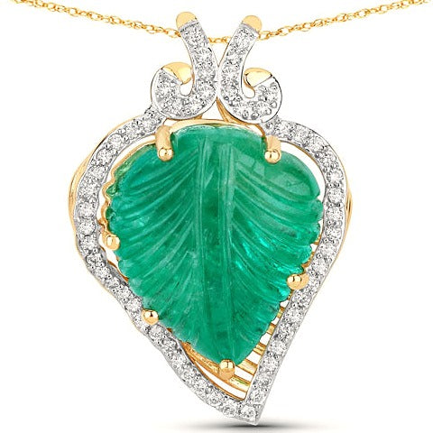 Colombian Emerald 14K Yellow Gold Pendant (15.53 ct)