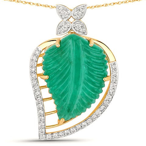 Colombian Emerald 14K Yellow Gold Pendant (29.67 ct)