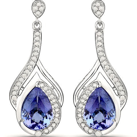 14K White Gold Tanzanite Earrings