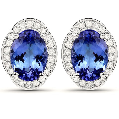 14K White Gold Tanzanite Earrings Style C
