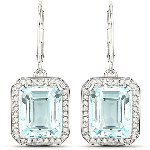 Aquamarine 14K White Gold Earrings