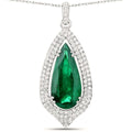 Igi Certified 5.37 Carat Zambian Emerald 14K White Gold Pendant