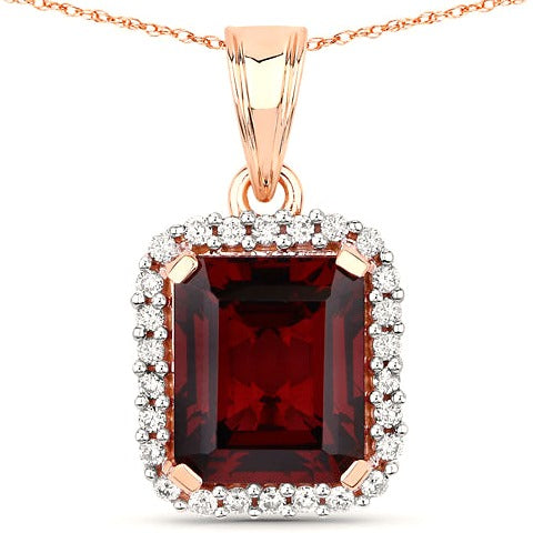 Rhodolite 14K Rose Gold Pendant Style D